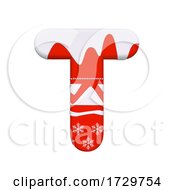 Christmas Letter T Uppercase 3d Xmas Suitable For Celebration Santa Claus Or Winter Related Subjects On A White Background