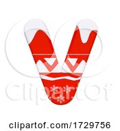 Christmas Letter V Uppercase 3d Xmas Suitable For Celebration Santa Claus Or Winter Related Subjects On A White Background