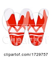Christmas Letter W Capital 3d Xmas Suitable For Celebration Santa Claus Or Winter Related Subjects On A White Background