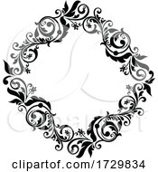 Poster, Art Print Of Black And White Floral Frame