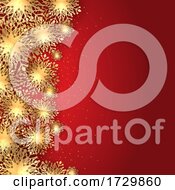 Poster, Art Print Of Golden Christmas Snowflakes Background