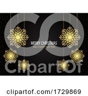 Poster, Art Print Of Christmas Background With Sparkling Snowflakes