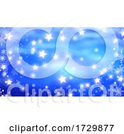 Poster, Art Print Of Christmas Background With Snowflakes And Glowing Stars Designs