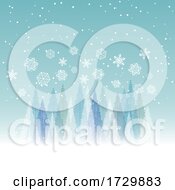 Poster, Art Print Of Tree And Snowflake Background