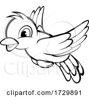 Poster, Art Print Of Cute Black And White Flying Bird