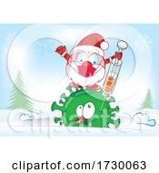 Poster, Art Print Of Santa Claus Character Fighting Virus With Vaccine
