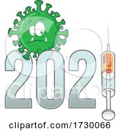 Corona Virus Covid19 Cartoon With New Year 2021 Vaccine