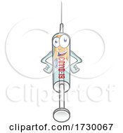 Poster, Art Print Of Smiling Cartoon Character Mascot Medical Syringe Corona Virus
