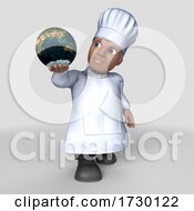 Poster, Art Print Of 3d Male Baker Or Chef On A Shaded Background