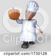 3d Male Baker Or Chef On A Shaded Background