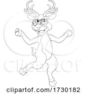 Cool Christmas Reindeer In Sunglasses Cartoon