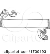 Scroll Banner Woodcut Vintage Style Ribbon