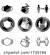 Poster, Art Print Of Set Of Covid Guideline Icons