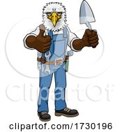 Eagle Bricklayer Builder Holding Trowel Tool
