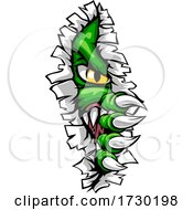Monster With Talon Claw Tearing A Rip Through Wall by AtStockIllustration