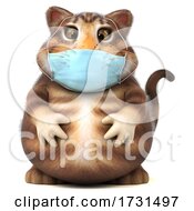 3d Tabby Kitty Cat On A White Background