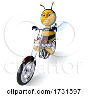 3d Bee On A White Background