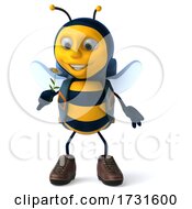 3d Bee On A White Background