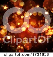 Poster, Art Print Of Christmas Background With Golden Bokeh Lights And Stars