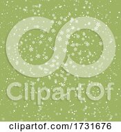 Poster, Art Print Of Christmas Snowflakes On Pale Green Background