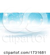Poster, Art Print Of Christmas Snowy Landscape Banner Design