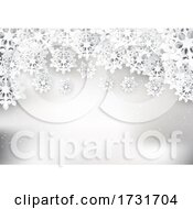 Poster, Art Print Of Christmas Snowflakes Background In Papercut Style