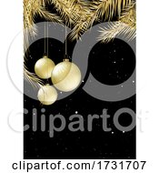 Poster, Art Print Of Gold And Black Christmas Card Design