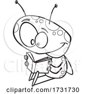 Poster, Art Print Of Cartoon Bug Reading A Book