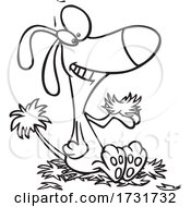 Cartoon Dog Grinning And Shedding by toonaday