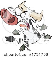 Cartoon Angry Bovine Having A Cow