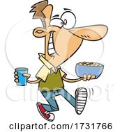Poster, Art Print Of Cartoon Guy With Snacks