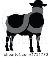 Sheep Or Lamb Farm Animal In Silhouette