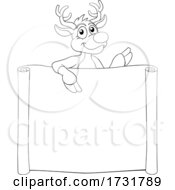 Christmas Reindeer Cartoon Sign