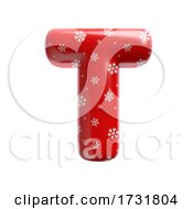 Poster, Art Print Of Snowflake Letter T Uppercase 3d Christmas Suitable For Christmas Santa Claus Or Winter Related Subjects