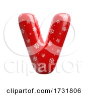 Poster, Art Print Of Snowflake Letter V Uppercase 3d Christmas Suitable For Christmas Santa Claus Or Winter Related Subjects