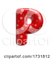 Poster, Art Print Of Snowflake Letter P Uppercase 3d Christmas Suitable For Christmas Santa Claus Or Winter Related Subjects