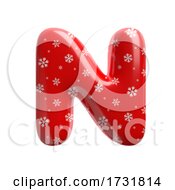 Poster, Art Print Of Snowflake Letter N Capital 3d Christmas Suitable For Christmas Santa Claus Or Winter Related Subjects