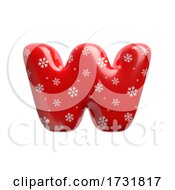 Poster, Art Print Of Snowflake Letter W Lowercase 3d Christmas Suitable For Christmas Santa Claus Or Winter Related Subjects