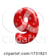 Poster, Art Print Of Snowflake Number 9 3d Christmas Digit Suitable For Christmas Santa Claus Or Winter Related Subjects