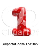 Snowflake Number 1 3d Christmas Digit Suitable For Christmas Santa Claus Or Winter Related Subjects