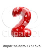 Poster, Art Print Of Snowflake Number 2 3d Christmas Digit Suitable For Christmas Santa Claus Or Winter Related Subjects