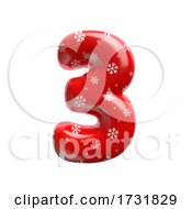 Poster, Art Print Of Snowflake Number 3 3d Christmas Digit Suitable For Christmas Santa Claus Or Winter Related Subjects