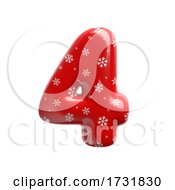 Snowflake Number 4 3d Christmas Digit Suitable For Christmas Santa Claus Or Winter Related Subjects