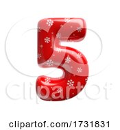 Poster, Art Print Of Snowflake Number 5 3d Christmas Digit Suitable For Christmas Santa Claus Or Winter Related Subjects