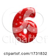 Poster, Art Print Of Snowflake Number 6 3d Christmas Digit Suitable For Christmas Santa Claus Or Winter Related Subjects