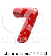 Poster, Art Print Of Snowflake Number 7 3d Christmas Digit Suitable For Christmas Santa Claus Or Winter Related Subjects