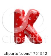 Poster, Art Print Of Snowflake Letter K Capital 3d Christmas Suitable For Christmas Santa Claus Or Winter Related Subjects