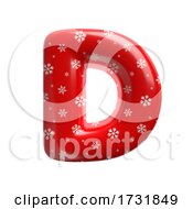 Poster, Art Print Of Snowflake Letter D Capital 3d Christmas Suitable For Christmas Santa Claus Or Winter Related Subjects