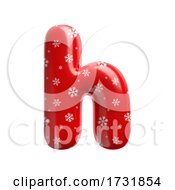 Poster, Art Print Of Snowflake Letter H Lowercase 3d Christmas Suitable For Christmas Santa Claus Or Winter Related Subjects