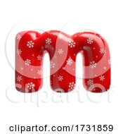 Poster, Art Print Of Snowflake Letter M Lowercase 3d Christmas Suitable For Christmas Santa Claus Or Winter Related Subjects